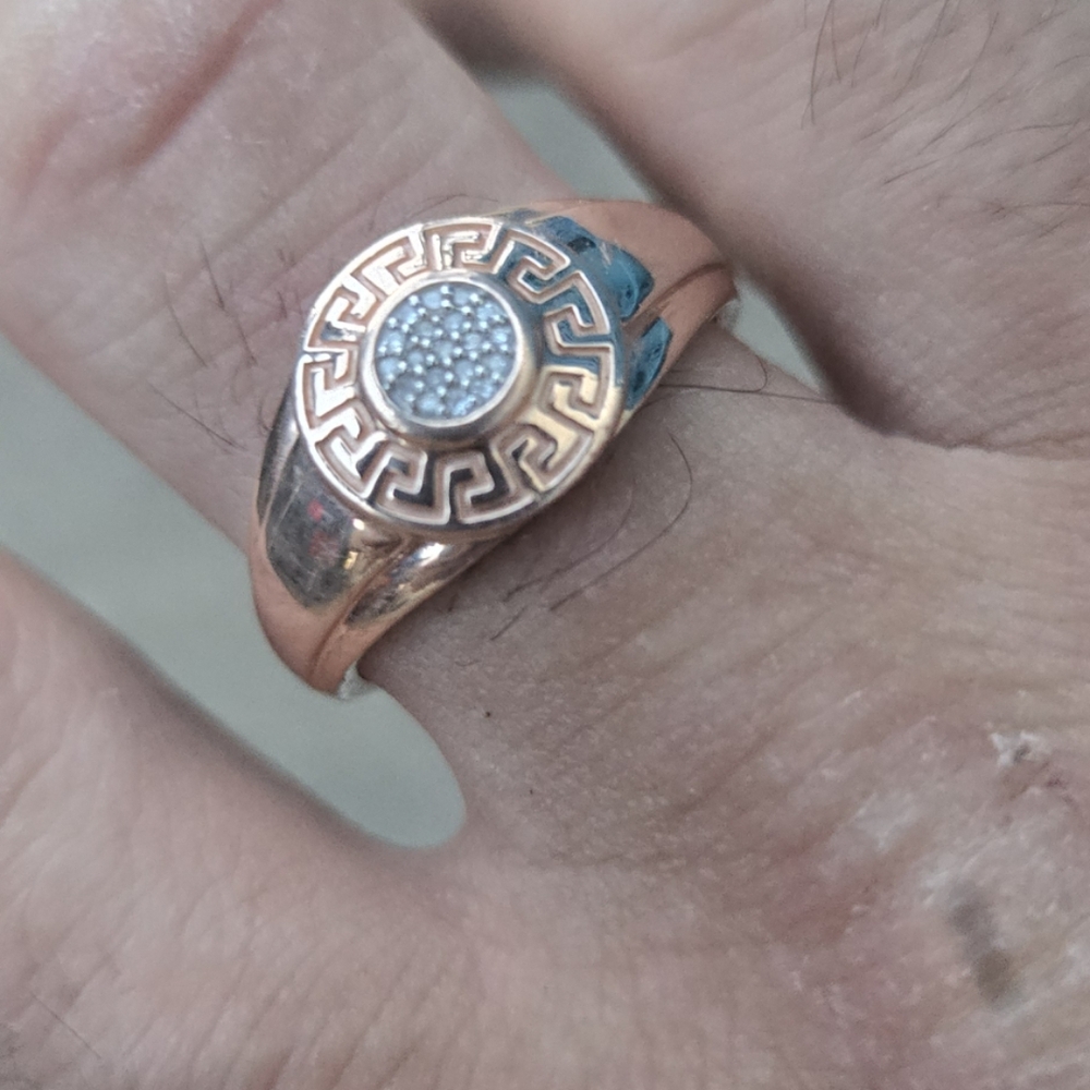 Solid  Gold Ring With 19 Small Natural Diamonds